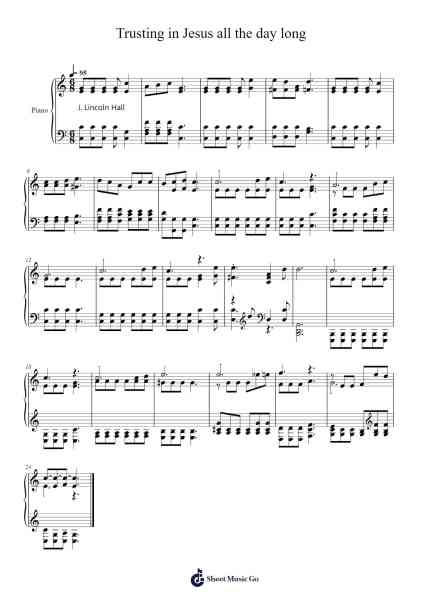 Trusting in Jesus all the day long Sheet Music by Isaac Watts-Arr.Leomos