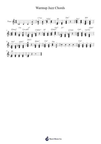 Warmup Jazz Chords 乐谱由 Fachild - 编曲 Earmay