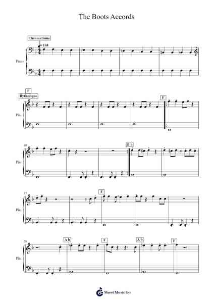 The Boots Accords 樂譜由 Nancy Sinatra - 編曲 Gregrace Glennjob