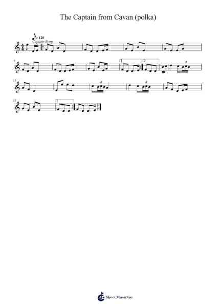 The Captain from Cavan (polka) Sheet Music by Notesta-Arr.Nypkins Shakeats