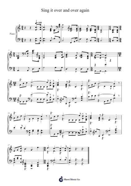 Sing it over and over again Musica per pianoforte di Isaac Watts - Arr.Bautab