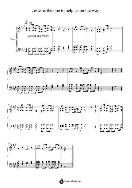 Jesus is the one to help us on the way Sheet Music by Isaac Watts-Arr.Evejob