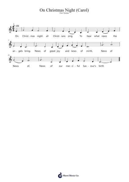 On Christmas Night (Carol) Sheet Music by Mr. George Knight-Arr.Reedtrine Gunnix
