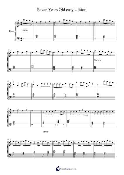 Seven Years Old easy edition Sheet Music by Jeff Lim2-Arr.Leaglan Piersmar