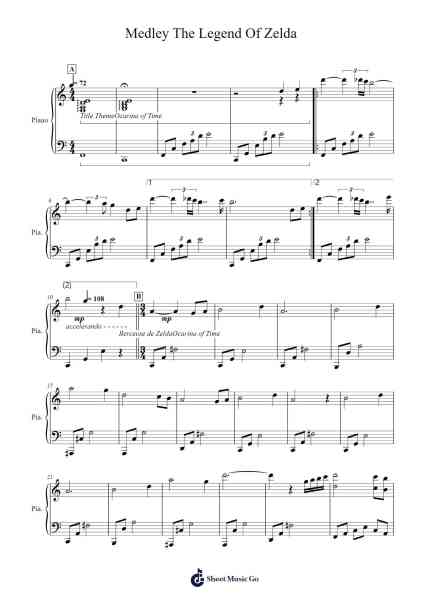 Medley The Legend Of Zelda Sheet Music by undefined-Arr.Pulip