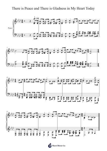 There is Peace and There is Gladness in My Heart Today Notas de música por Isaac Watts-Arr.Dwightlind