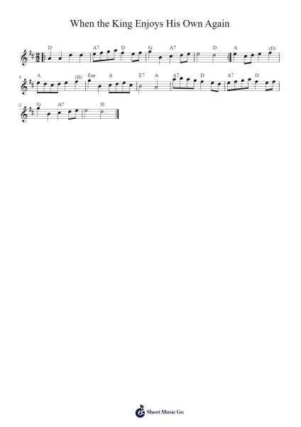 When the King Enjoys His Own Again Musica per pianoforte di undefined - Arr.Pulsing