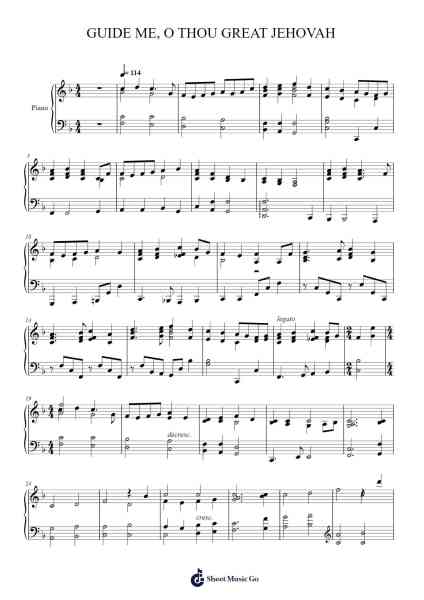 GUIDE ME, O THOU GREAT JEHOVAH Sheet Music by Isaac Watts-Arr.Virquinn Hoodvid