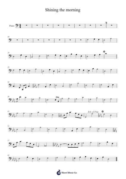 Shining the morning Ноты для фортепиано от undefined-Arr.Cofpert Dilgrant