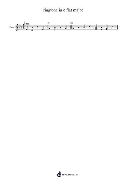 ringtone in e flat major Ноты для фортепиано от Michael Iurovetski-Arr.Darcarr