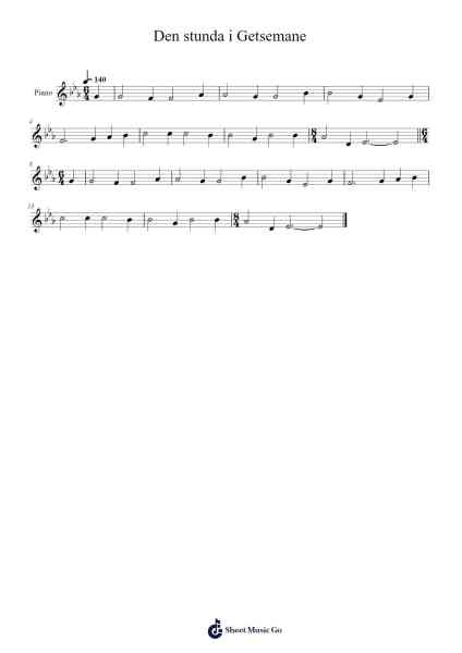 Den stunda i Getsemane Sheet Music by undefined-Arr.Roxantab Mushaw