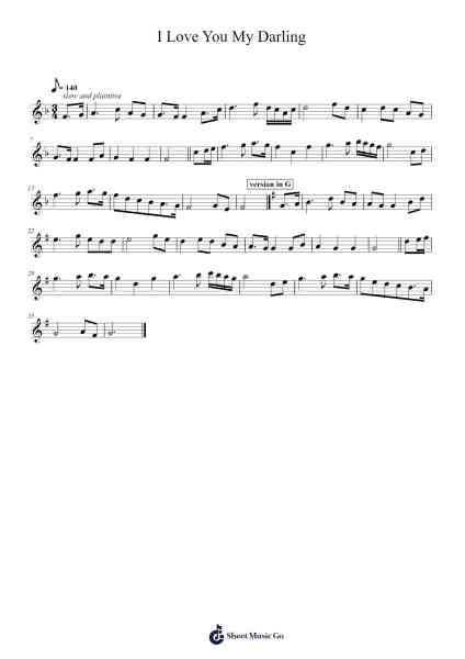 I Love You My Darling Sheet Music by Ocsy-Arr.Naburne