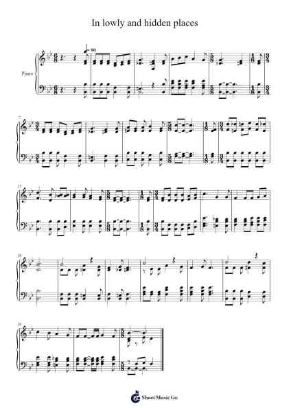 In Lowly and Hidden Places 乐谱由 Isaac Watts - 编曲 Lenshaw