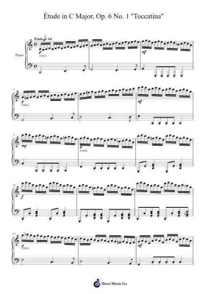 Étude in C Major, Op. 6 No. 1 "Toccatina" 楽譜 by Emile Joseph Tromp-Arr.Mikejay Croftges