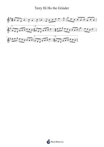 Terry Hi Ho the Grinder Sheet Music by Vincent Whitney-Arr.Brument Ocdie