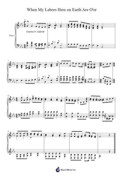 When My Labors Here on Earth Are O'er Sheet Music by Isaac Watts-Arr.Priestsey