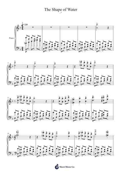 The Shape of Water Sheet Music by C Des 21-Arr.Elroylitt Graycia