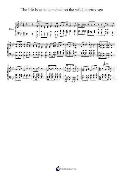 The Life-Boat Is Launched on the Wild, Stormy Sea Sheet Music by Isaac Watts-Arr.Virwey Bloornid