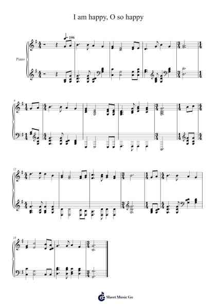 I am happy, O so happy 악보 Isaac Watts - 편곡 Jecie Youngjean