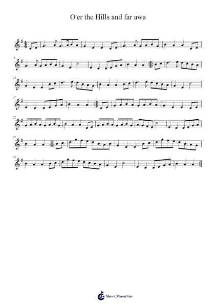 O'er the Hills and Far Away 楽譜 by Debden Cuwin-Arr.Urrite