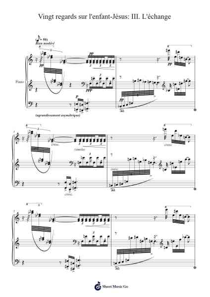 Vingt regards sur l'Enfant-Jésus: III. L'échange Sheet Music by Olivier Messiaen-Arr.Billel Samry