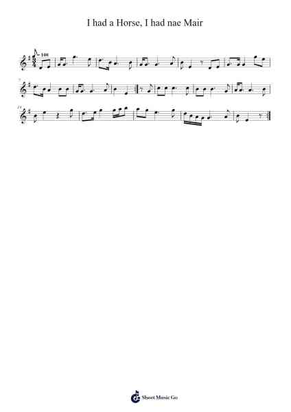 I had a Horse, I had nae Mair 乐谱由 undefined - 编曲 Chrisriah Sheicia