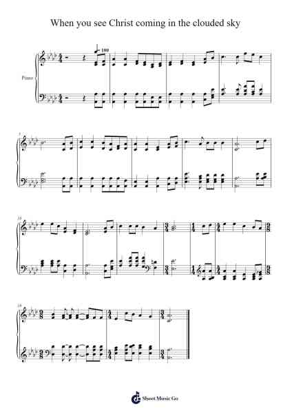 When You See Christ Coming in the Clouded Sky 樂譜由 Isaac Watts - 編曲 Bardthea Faylotte
