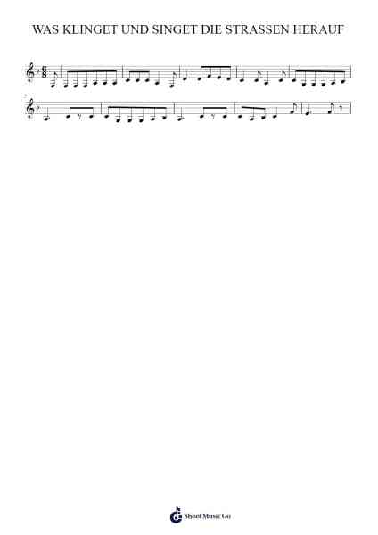 WAS KLINGET UND SINGET DIE STRASSEN HERAUF Ноты для фортепиано от Jayden Mcguire-Arr.O'Neilgrey