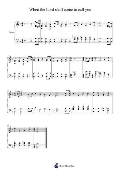 When the Lord shall come to call you 楽譜 by Isaac Watts-Arr.Odefred