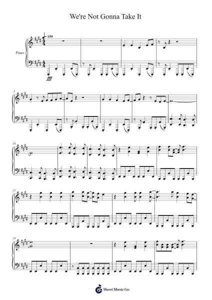 We're Not Gonna Take It 樂譜由 Plontz - 編曲 Serles