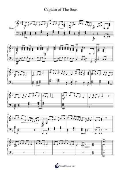 Captain of The Seas 乐谱由 Rorygreen26 - 编曲 Galsnick Theothew