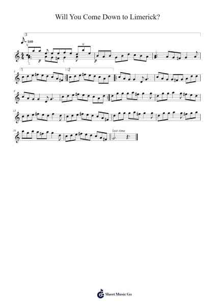 Will You Come Down to Limerick? 楽譜 by Hallie Chambers-Arr.Youngvian