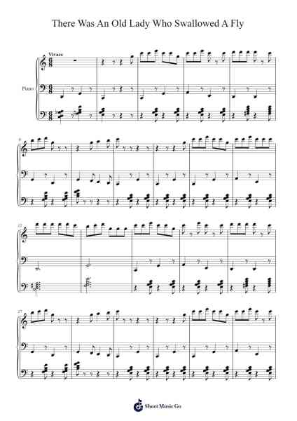 There Was An Old Lady Who Swallowed A Fly Sheet Music by Rose Bonne/Alan Mills-Arr.O'Neilgrey