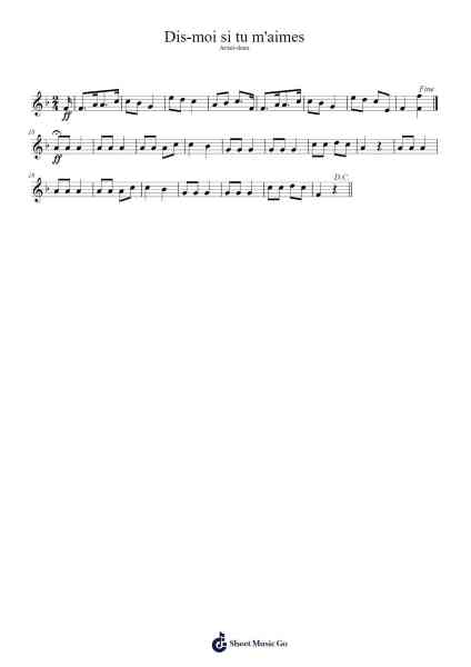 Dis-moi si tu m'aimes Sheet Music by Cromchard Hanzie-Arr.Ianruth Xalain