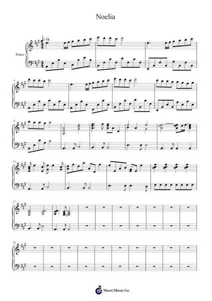Noelia Sheet Music by Niño Bravo-Arr.Ruthmie